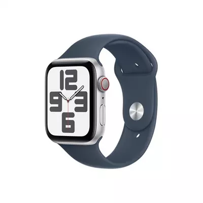 Apple Watch SE3 Cellular 44mm Silver Alu Case w Storm Blue Sport Band - S/M