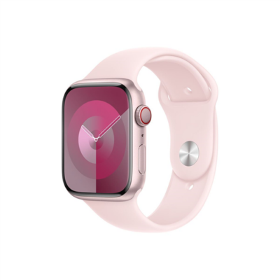 Apple Watch S9 Cellular 45mm Pink Alu Case w Light Pink Sport Band - S/M
