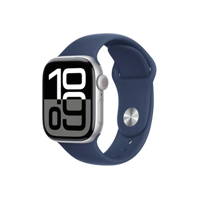 Apple Watch S10 GPS 46mm Silver Alu Case with Denim Sport Band - M/L