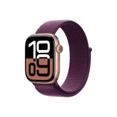 Apple Watch S10 GPS 46mm Rose Gold Alu Case with Plum Sport Loop