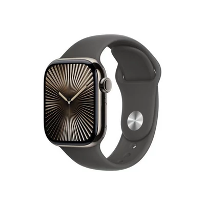 Apple Watch S10 Cellular 46mm Natural Titanium Case with Stone Grey Sport Band - S/M