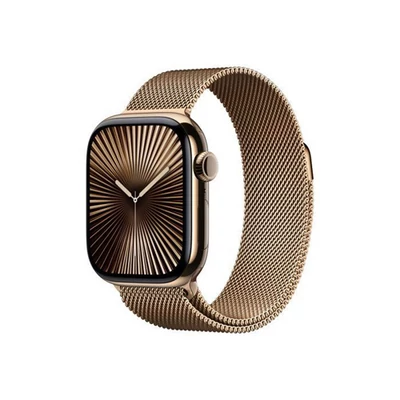 Apple Watch S10 Cellular 42mm Gold Titanium Case with Gold Milanese Loop