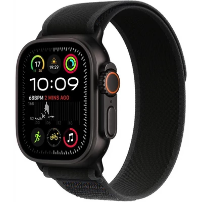 Apple Watch Ultra2 v2 Cellular 49mm Black Titanium Case with Black Trail Loop - M/L