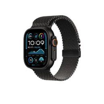 Apple Watch 49mm Milanese Loop:  Black Titanium Milanese Loop - Small