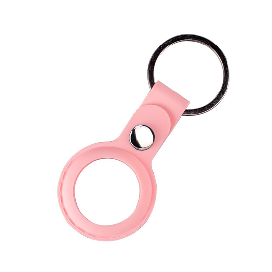 Airtag szilikon tok kulcstartóval rózsaszín