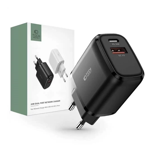 Tech-Protect C 20W Töltő adapter - fekete