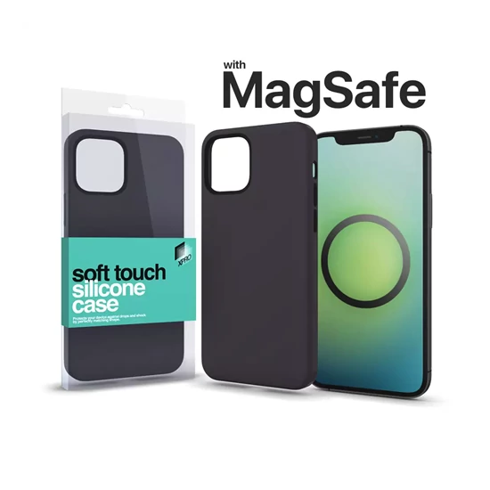 Soft Touch Magsafe szilikon tok iPhone 13 Pro - éjfekete