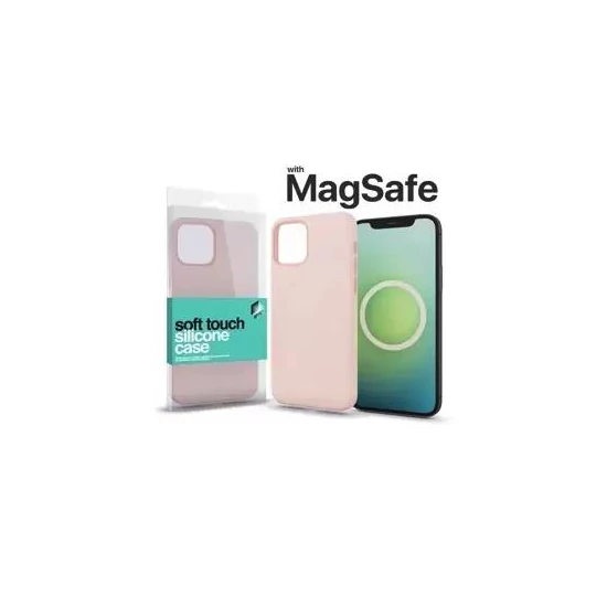 XPRO™ MagSafe rögzítésű Soft Touch Szilikon tok Apple Iphone 15 Pro krétarózsaszín