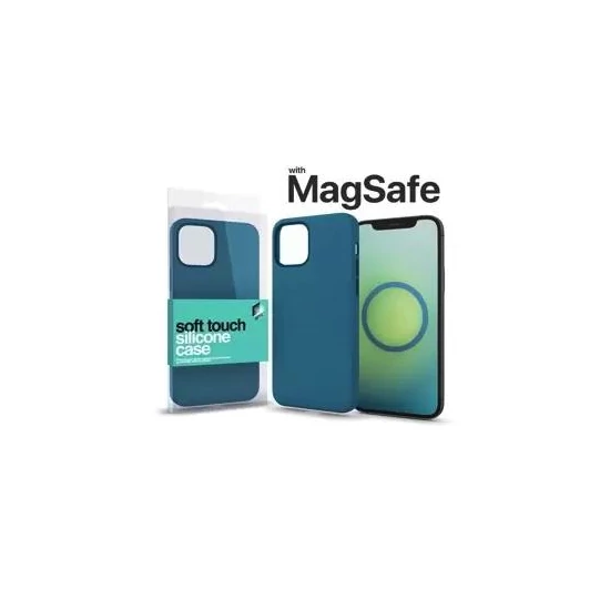 XPRO™ MagSafe rögzítésű Soft Touch Szilikon tok Apple Iphone 15 Pro Max viharkék