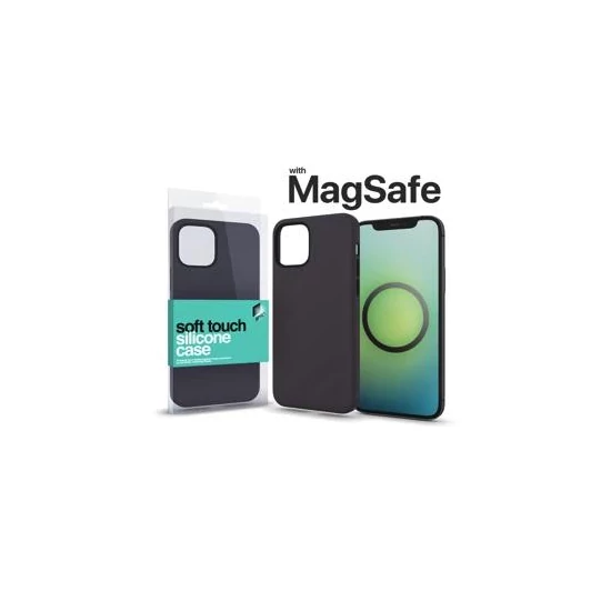 XPRO™ MagSafe rögzítésű Soft Touch Szilikon tok Apple Iphone 16 fekete