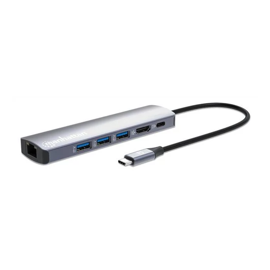 Manhattan USB-C Dock 100W Ethernet, HDMI, USB-A (x3) and USB-C