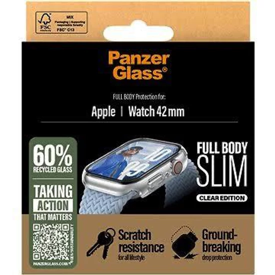 PanzerGlass Screen Protector Snappie Full body Slim transparent Apple Watch Series 10 42mm