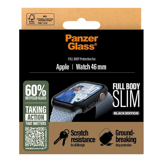 PanzerGlass Screen Protector Snappie Full body Slim transparent Apple Watch Series 10 46mm
