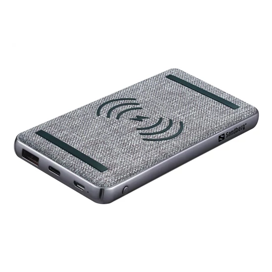 Sandberg 10 000 mAh-s powerbank PD 20 W-tal és vezeték nélküli töltéssel
