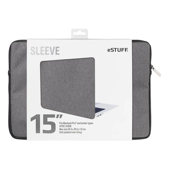 eStuff 15" MacBook (Air, Pro) Sleeve, Grey