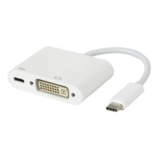 USB-C DVI adapter töltési lehetőséggel