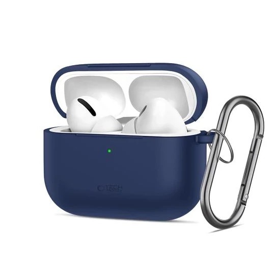AirPods Pro 3 szilikon tok sötétkék karabíneres