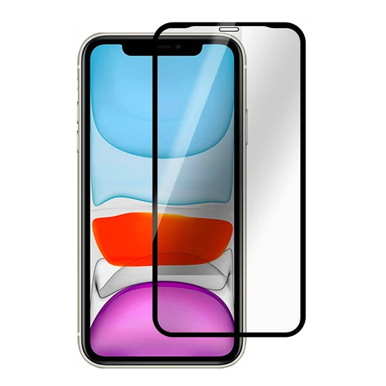 eSTUFF Apple iPhone 11/XR Black Full üvegfólia