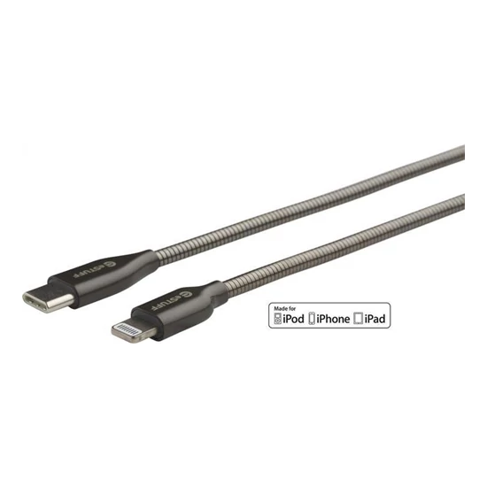eSTUFF Gunmetal USB-C to Lightning 1,0m