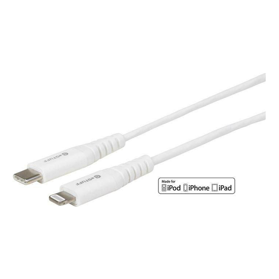 eSTUFF USB-C Lightning Cable MFI 2m fehér, csomagolás nélkül
