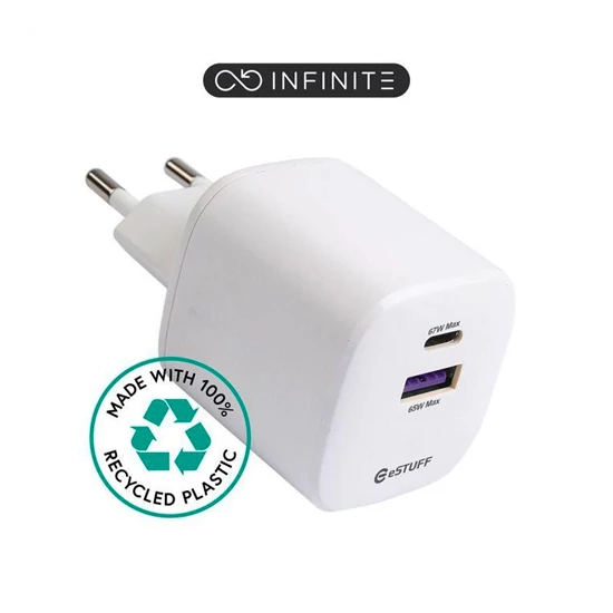 eSTUFF INFINITE USB-C Charger EU PD 67W GaN - White