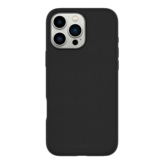 eSTUFF INFINITE Venice fekete bőr tok iPhone 16 Pro
