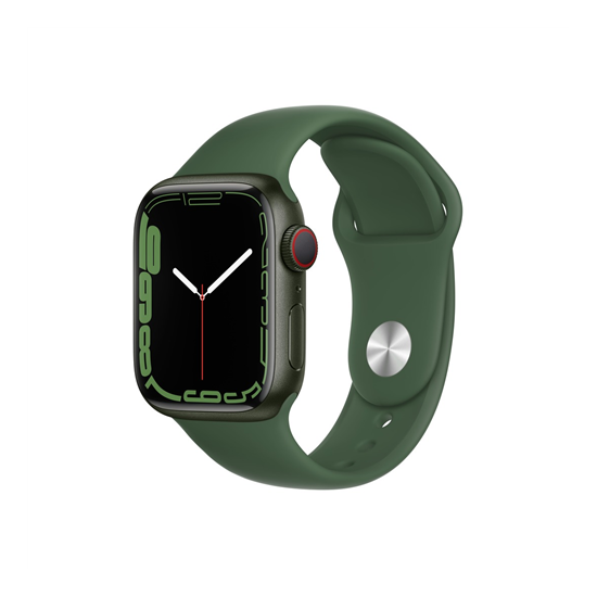 Apple Watch S7 GPS, 45mm Green Aluminium Case with Clover Sport Band - Regular