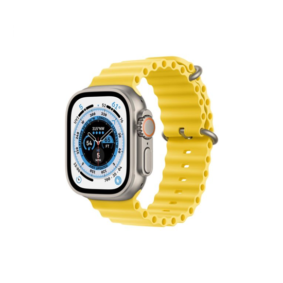 Apple Watch Ultra GPS + Cellular – 49 mm-es titántok, sárga óceán szíj