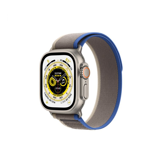 Apple Watch Ultra GPS + Cellular – 49 mm-es titántok, kék-szürke terep pánt (M/L)