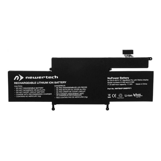 NewerTech NuPower 72 Watt-Hour Replacement Battery KIT for 13" MacBook Pro with Retina Display (Late 2013 to 2015), repalce NWTBAP13MBPR71I