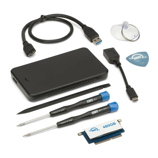 480GB OWC Aura Pro NT High-Performance NVMe SSD Upgrade Solution with Tools & 1.0TB OWC Express Transfer Drive for 13-inch MacBook Pro non-T
