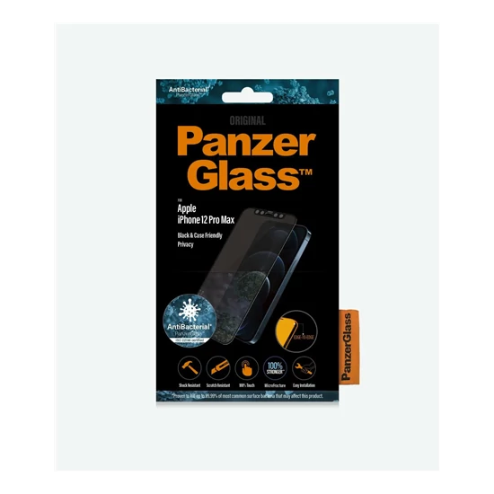 P2712 - PANZER GLASS Apple iPhone 12 Pro Max Case Friendly Privacy AB - Black