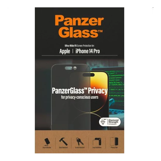 PANZER GLASS Apple iPhone 14 Pro Ultra-Wide, Anti-bacteria, Privacy üvegfólia