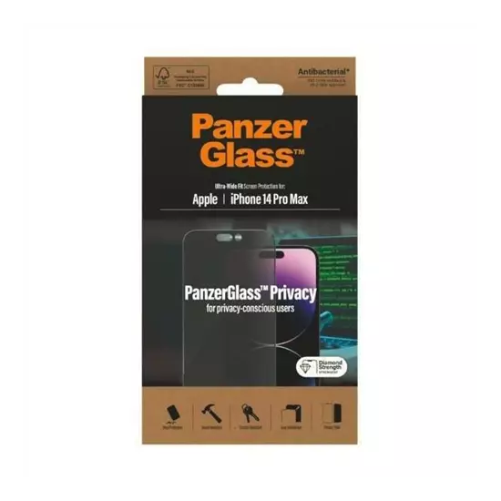 PANZER GLASS Apple iPhone 14 Pro Max Anti-bacteria, Privacy üvegfólia