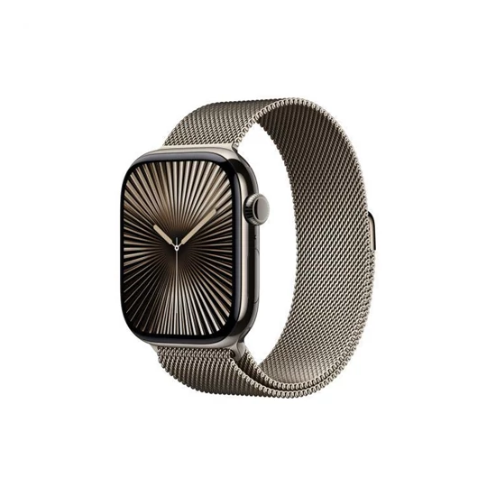 Apple Watch S10 Cellular 46mm Natural Titanium Case with Natural Milanese Loop - S/M