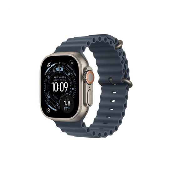 Apple Watch Ultra 3 Cellular 49mm Natural Titanium Case with Anchor Blue Ocean Band