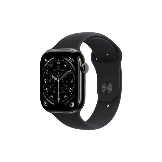 Apple Watch S11 Cellular 42mm Slate Titanium Case with Black Sport Band - M/L