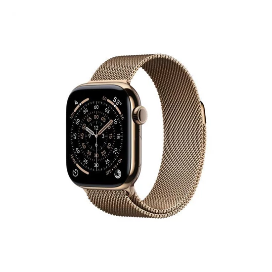 Apple Watch S11 Cellular 46mm Gold Titanium Case with Gold Milanese Loop - S/M