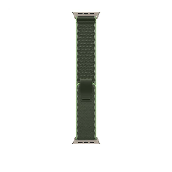 Apple Watch 49mm Loop:  Green/Neon Trail Loop - M/L - Natural Titanium Finish