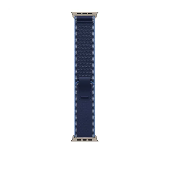 Apple Watch 49mm Loop:  Blue/Bright Blue Trail Loop - S/M - Natural Titanium Finish