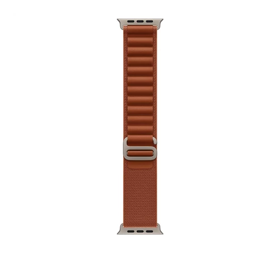 Apple Watch 49mm Loop:  Terra Cotta Alpine Loop - Small - Natural Titanium Finish