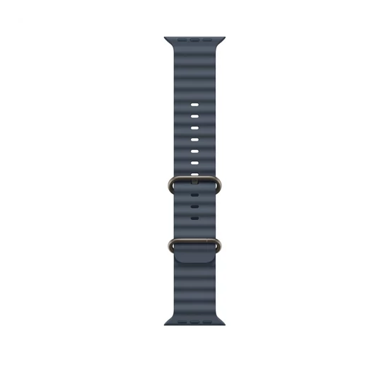 Apple Watch 49mm Band:  Anchor Blue Ocean Band - Natural Titanium Finish
