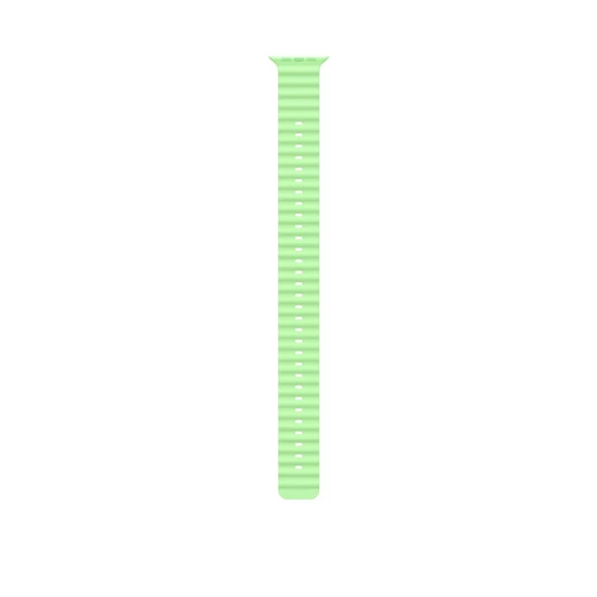 Apple Watch 49mm Band:  Neon Green Ocean Band Extension - Natural Titanium Finish
