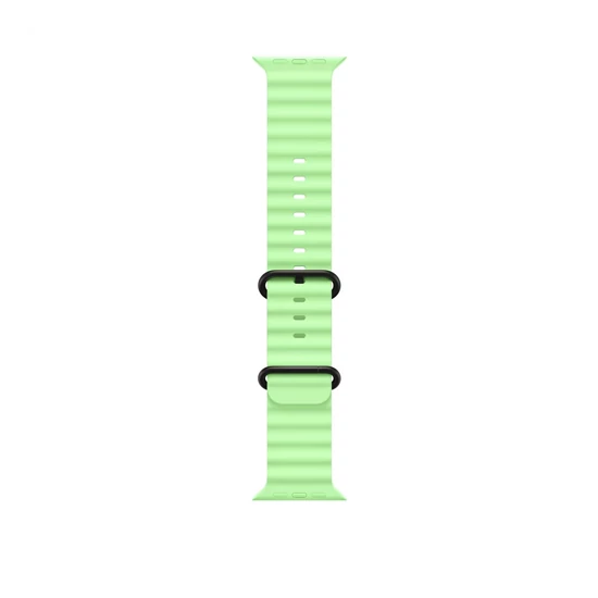 Apple Watch 49mm Band:  Neon Green Ocean Band - Black Titanium Finish