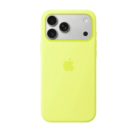 Apple iPhone 17 Pro Max Silicone Case with MagSafe – Neon Yellow