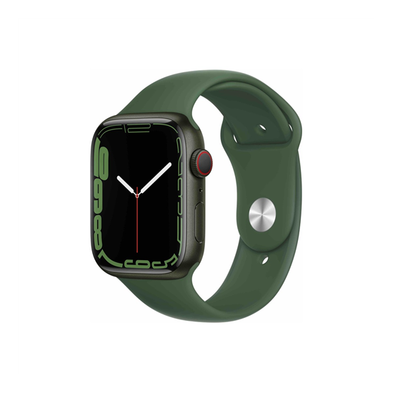 Apple Watch S7 Cellular, 45mm Green Aluminium Case with Clover Sport Band - Regular