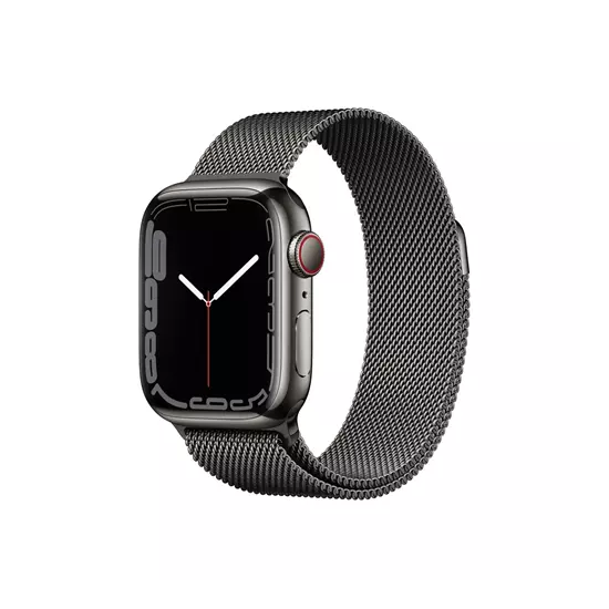 Apple Watch S7 Cellular, 45mm Graphite Stainless Steel Case with Graphite Milanese Loop