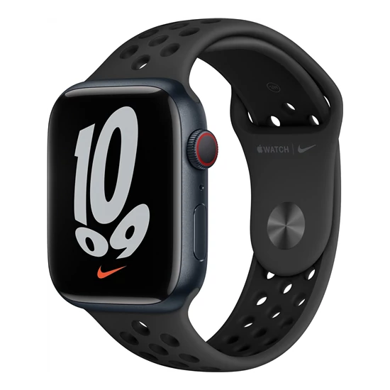 Apple Watch Nike S7 Cellular, 45mm Midnight Aluminium Case with Anthracite/Black Nike Sport Band - Regular