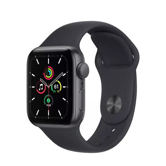 Apple Watch SE (v2) GPS, 40mm Space Grey Aluminium Case with Midnight Sport Band - Regular