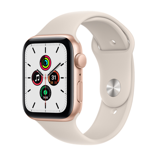Apple Watch SE (v2) GPS, 44mm Gold Aluminium Case with Starlight Sport Band - Regular